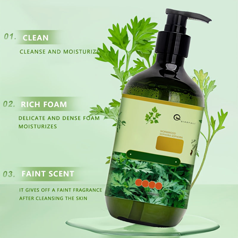 16.91oz Korean Herbal Cleansing Soap & Body Wash Suitable for Skin Types, with Centella Asiatica, Mugwort, Olive Leaf, Aloe Vera, Citric Acid Extract - Moisturizing Formula, Rich Foam, No Residue, for &,