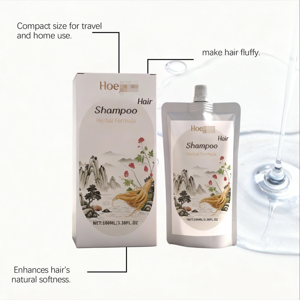 2pcs Ginseng Shampoo, with Sesame Seed Extract, Lemon Fruit Extract, And Astragalus Root Extract, Provides Moisture, Softness, And Cleanliness, Ideal for Daily Use on Hair, Suitable for Both Men And Women