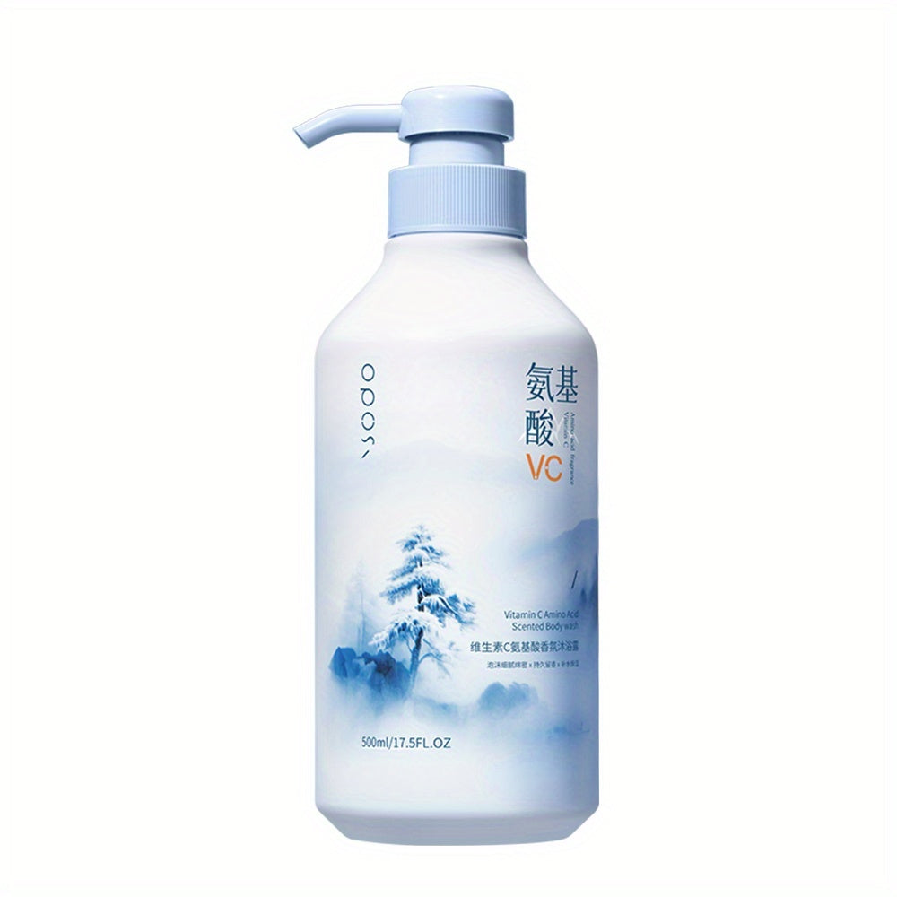 Vitamin C Amino Acid Fragrance Shower Gel - 16.91oz, Fine and Rich Foam, Fresh and Elegant Scent, Long-Lasting Fragrance, Keeps Skin Moisturized and Prevents Dryness, Controls Oil, Gentle Cleansing, No Residue, Practical, Family Size, Suitable for