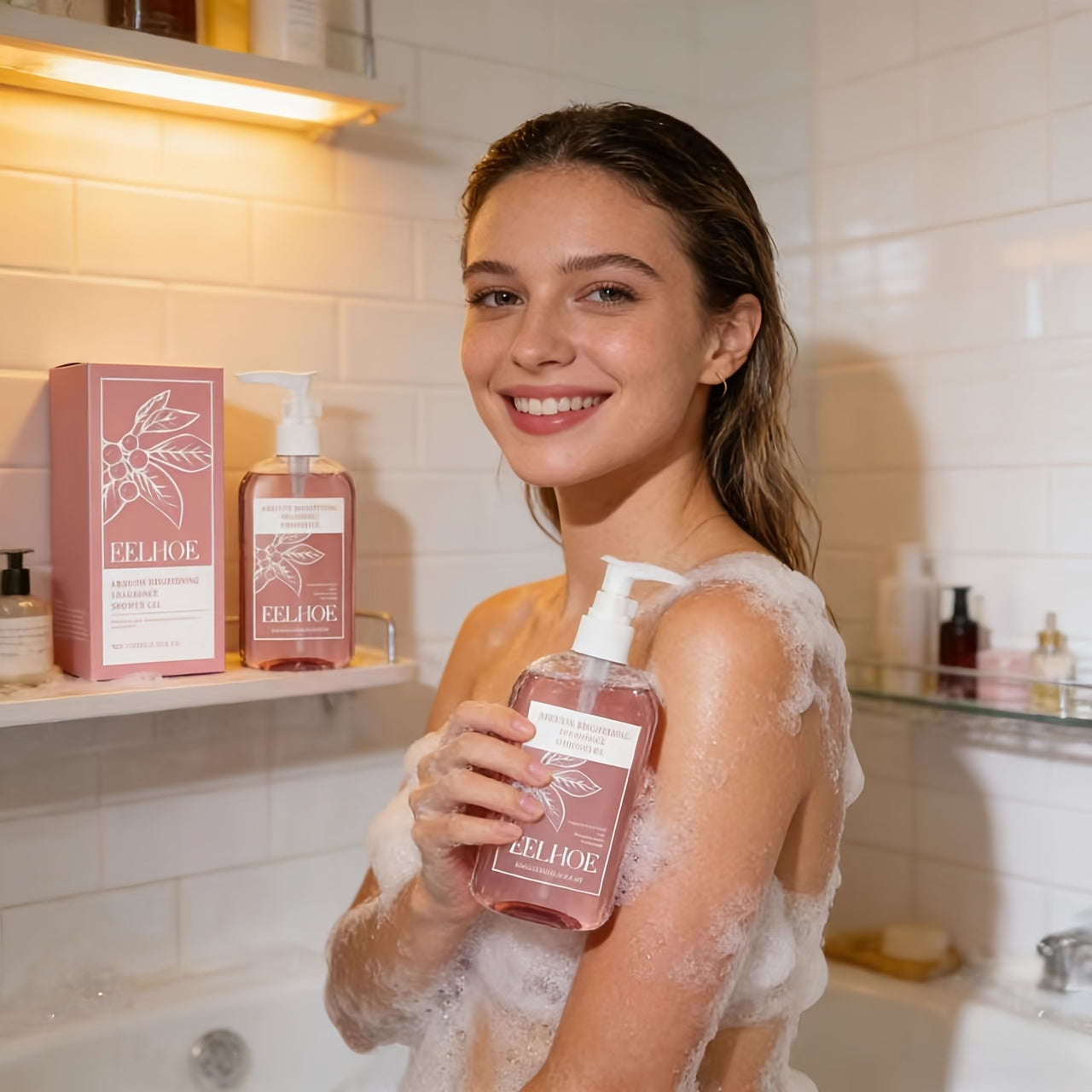 Arbutin Body Wash Suitable for Skin Types - Hydrating Exfoliating Bath Gel with Arbutin Formula, Moisturizing for Dry & Roughness-prone Skin, Nourishing Daily Skincare, Suitable for & Normal Body Care, Fresh Scented Formula