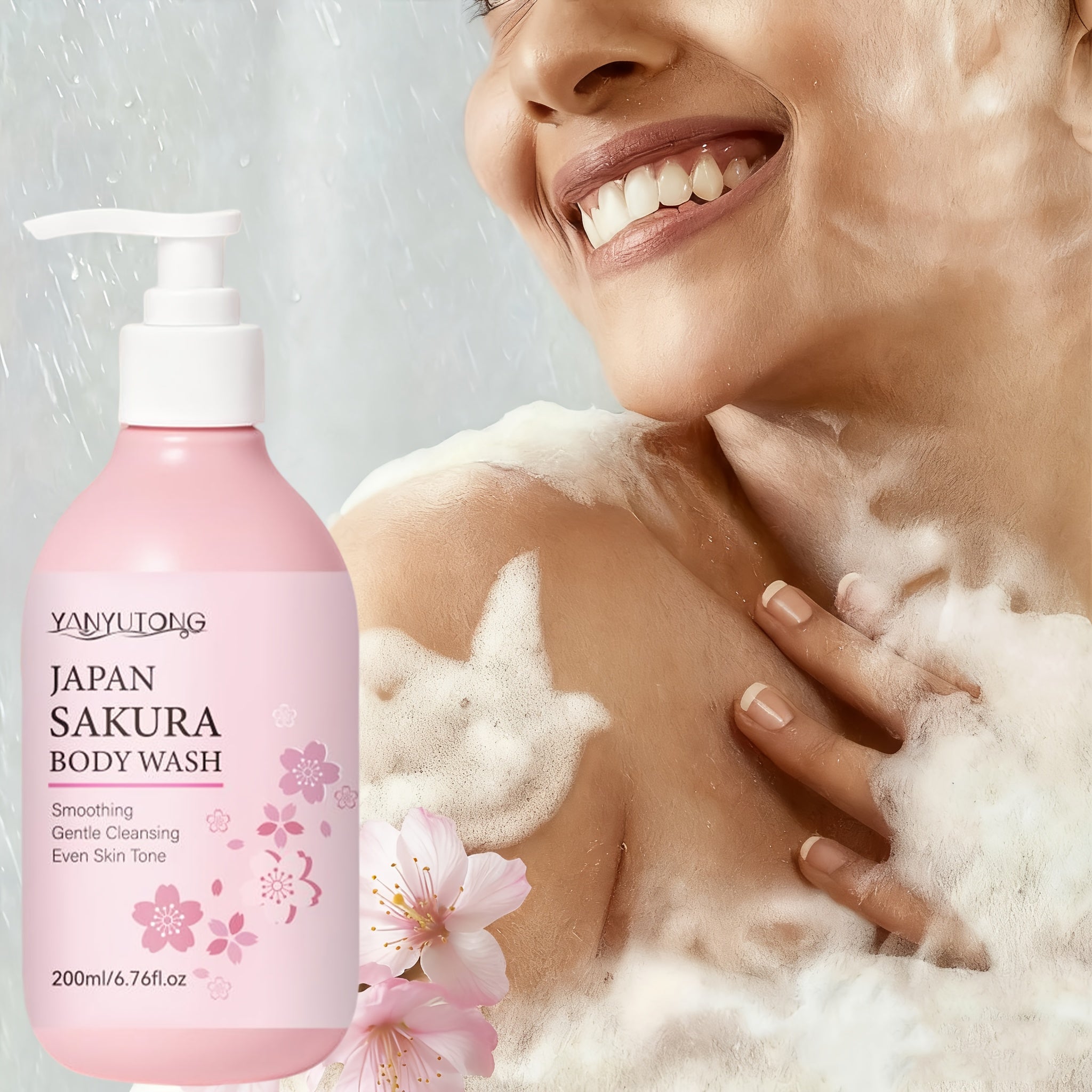 YANYUTONG Body Wash 6.76oz \u002F 6.7fl - Long-Lasting Sakura Scent, Moisturizing Shower Gel Suitable for All Skin Types, &, -Free with Floral Fragrance